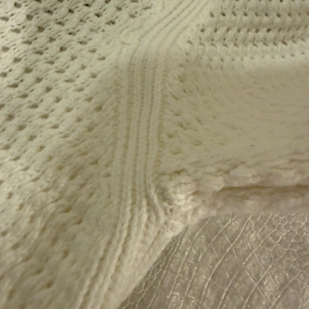 ME+EM White Open-Knit Cotton Sweater Tagged size L, fits more like S-M (!) - Picture 7 of 12